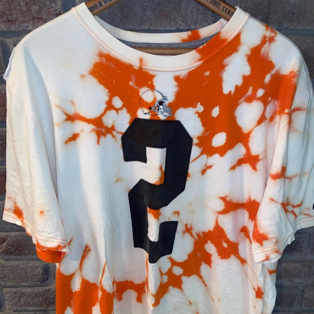 Custom Bleach Dyed Johnny Manziel Shirt